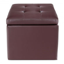 Load image into Gallery viewer, 16" Storage Box Ottoman Square Seat Foot Stool-Coffee