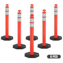 Load image into Gallery viewer, 6 Pack 45" Orange Traffic Delineator Post Cone