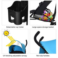 Load image into Gallery viewer, Foldable Lightweight Baby Infant Travel Umbrella Stroller-Light Blue
