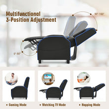 Load image into Gallery viewer, Massage Gaming Recliner Chair w/Headrest & Adjustable Backrest - Home Theater-BL