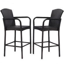 Load image into Gallery viewer, 2 pcs Outdoor Rattan Set High Chairs