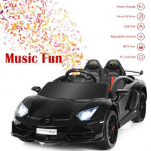 Load image into Gallery viewer, 12 V Licensed Lamborghini SVJ RC Kids Ride On Car with Trunk and Music-Black