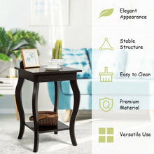 Load image into Gallery viewer, Set of 2 Side Table End Table Night Stand with Shelf-Brown