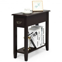Load image into Gallery viewer, 2 Tier End Bedside Sofa Side Table Narrow Nightstand-Espresso