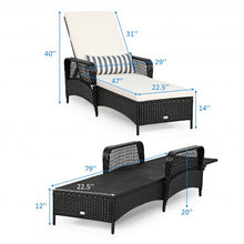 Load image into Gallery viewer, PE Rattan Armrest Chaise Lounge Chair with Adjustable Pillow