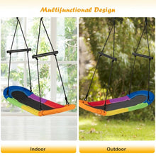 Load image into Gallery viewer, Saucer Tree Swing Surf Kids Outdoor Adjustable Oval Platform Set w/Handle-Color