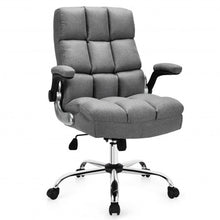 Load image into Gallery viewer, Adjustable Swivel Office Chair with High Back and Flip-up Arm for Home and Office-Gray