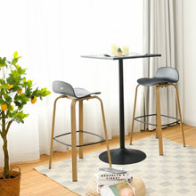 Load image into Gallery viewer, Set of 2 Modern Barstools Pub Chairs with Low Back and Metal Legs-Black