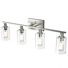 Load image into Gallery viewer, 4-Light Wall Sconce with Clear Glass Shade-Sliver
