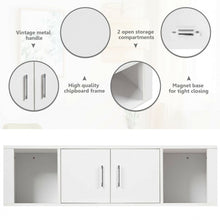 Load image into Gallery viewer, Wall Mounted Floating 2 Door Desk Hutch Storage Shelves-White