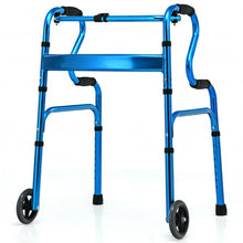 Load image into Gallery viewer, Aluminum Heavy-Duty Folding Wheeled Stand-Assist Walker-Blue