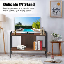 Load image into Gallery viewer, 2-Tier TV Stand w/ Shelves & Metal Frame