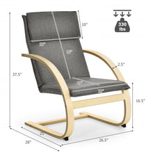 Load image into Gallery viewer, Modern Fabric Upholstered Bentwood Lounge Chair-Gray