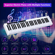 Load image into Gallery viewer, 61-Key Portable Digital Stage Piano with Carrying Bag-White