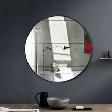 Load image into Gallery viewer, 27.5" Modern Metal Wall-Mounted Round Mirror for Bathroom-Black
