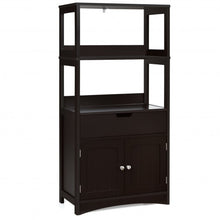 Load image into Gallery viewer, Bathroom Storage Cabinet with Drawer and Shelf Floor Cabinet-Espresso