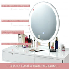 Load image into Gallery viewer, Touch Screen Vanity Makeup Table Stool Set -White
