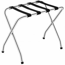 Load image into Gallery viewer, Foldable Luggage Rack Chromed Metal Suitcase Stand Holder Shoes Shelf Home Hotel