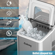 Load image into Gallery viewer, Portable Countertop Ice Maker Machine with Scoop-Silver