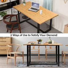 Load image into Gallery viewer, Computer Desk with Bamboo Top & Metal Frame-Natural Desk