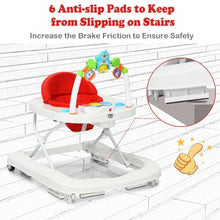 Load image into Gallery viewer, 2-in-1 Foldable Baby Walker with Adjustable Heights-Red