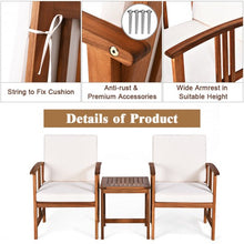 Load image into Gallery viewer, 3PC Solid Wood Outdoor Patio Sofa Furniture Set-White