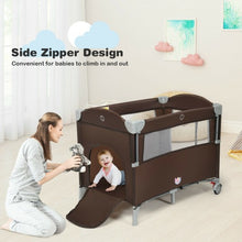 Load image into Gallery viewer, 5-in-1 Portable Baby Beside Sleeper Bassinet Crib Playard w/ Diaper Changer