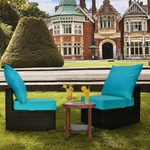 Load image into Gallery viewer, Deep Seat Chair Cushion Pads Set with Rope Belts for Indoor and Outdoor-Turquoise