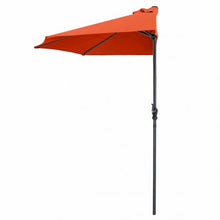 Load image into Gallery viewer, 9Ft Patio Bistro Half Round Umbrella -Orange