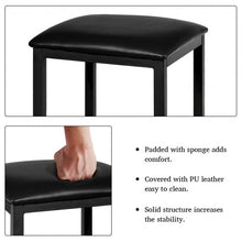 Load image into Gallery viewer, 3 Piece Counter Height Dining Set Faux Marble Table-Black