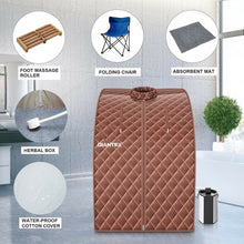 Load image into Gallery viewer, Portable Personal Steam Sauna Spa with 3L Blast-proof Steamer Chair-Coffee