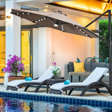 Load image into Gallery viewer, 10 Ft Patio Offset Cantilever Umbrella with Solar Lights-Coffee