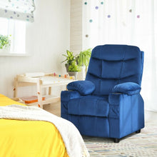 Load image into Gallery viewer, Adjustable Lounge Chair with Footrest and Side Pockets for Children-Blue