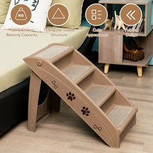 Load image into Gallery viewer, Collapsible Plastic Pet Stairs 4 Step Ladder for Small Dog and Cats-Coffee