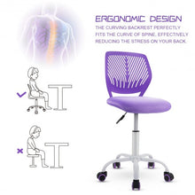Load image into Gallery viewer, Adjustable Office Task Desk Armless Chair-Purple