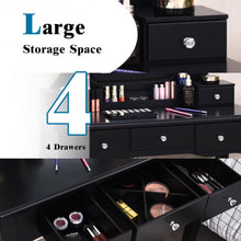 Load image into Gallery viewer, Dimmable Bulbs Touch Switch Vanity Dressing Table Set with Removable Box-Black