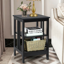 Load image into Gallery viewer, 3-tier Side Table Nightstand with Stable Structure-Black