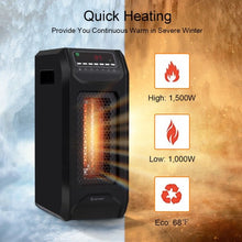 Load image into Gallery viewer, 1500 W Portable Electric Space Heater with Timer Remote Control