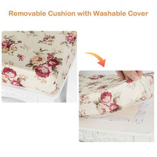 Load image into Gallery viewer, White Cushioned Vanity Stool Piano Seat