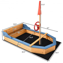 Load image into Gallery viewer, Kids Pirate Boat Wood Sandbox