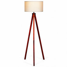 Load image into Gallery viewer, Modern Wood Tripod Floor Lamp with Foot Switch