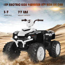 Load image into Gallery viewer, 12V Kids 4-Wheeler ATV Quad Ride On Car -White