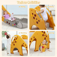 Load image into Gallery viewer, 3 in 1 Kids Climber Slide Play Set with Basketball Hoop-Yellow