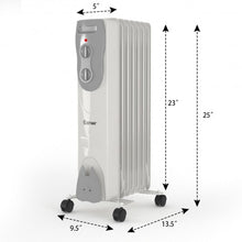 Load image into Gallery viewer, 1500W Portable Oil-Filled Radiator Heater w/Adjustable Thermostat