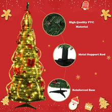 Load image into Gallery viewer, 6 Ft Pre-lit Spruce Christmas Tree with Light and Ribbon