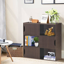 Load image into Gallery viewer, 3-cube Bookcase Cabinet with Humanized Grooved Handles