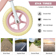 Load image into Gallery viewer, 12" Kids Balance No-Pedal Ride Pre Learn Bike with Adjustable Seat-Pink