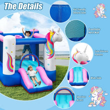 Load image into Gallery viewer, Inflatable Slide Bouncer with Basketball Hoop for Kids Without Blower