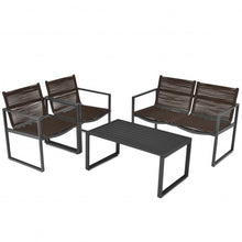 Load image into Gallery viewer, 4 Pieces Patio Furniture Conversation Set with Sofa Loveseat Armrest Garden Deck
