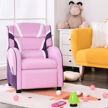 Load image into Gallery viewer, Kids Leather Recliner Chair with Side Pockets-Pink